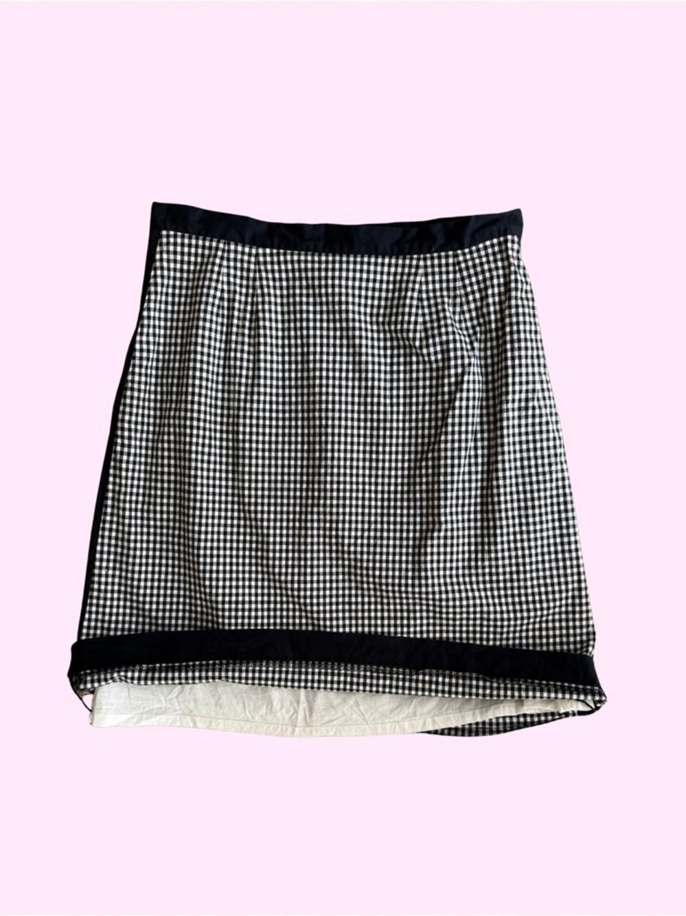 Grace Elements Black White Gingham Cotton Pencil Skirt Petite 4P Japan - Picture 5 of 8